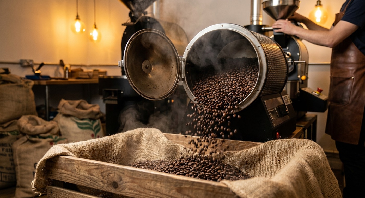 Beans fresh from the weekly roast